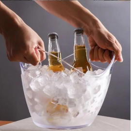 Transparent Ice Cube Storage Bucket Beer Wine Bucket Bar Ice Bucket Container Champagne Can Wine Bucket Champagne Beer Chiller