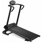 Folding Manual Walking Treadmill, Non-Electric Treadmill with Armrests and LCD Display, Suitable for Aerobic Sport Fitness