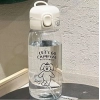 Water Bottles Plastic Water Cup with Straw Cartoon Printing Dog Cups Large Capacity Sports Cups Portable Water Cups Drinkware