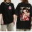 Japanese Anime Demon Slayer Women's T Shirt Nezuko Tshirt Female Tanjirou Kamado Graphic Tee Shirt Manga Y2k Black T-shirt Kwaii