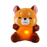 Soft Plush Toy Red Panda Breathing Stuffed Animal Doll Plays 10 Lullabies With Light For Anxiety Adults