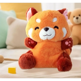 Soft Plush Toy Red Panda Breathing Stuffed Animal Doll Plays 10 Lullabies With Light For Anxiety Adults