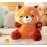 Soft Plush Toy Red Panda Breathing Stuffed Animal Doll Plays 10 Lullabies With Light For Anxiety Adults