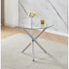 Nova Clear Round Glass Dining Table Metal Leg Dining Room Chrome Cafe Furniture