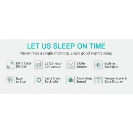 LED Digital Alarm Clock Backlight Snooze Data Time Calendar Desktop Multifunction Electronic Backlight Table Clock